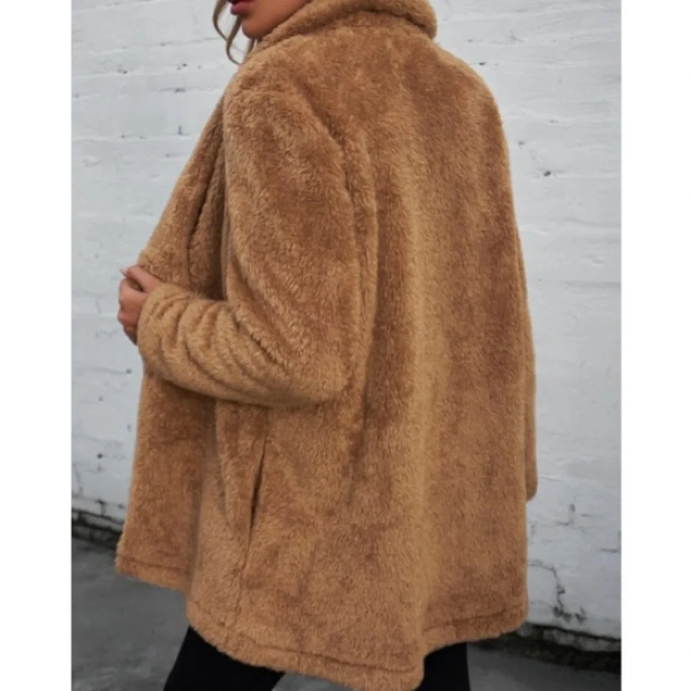 Cozy open front teddy coat